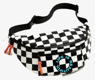 Checkerboard Slingbag W Leather Zip Pulls , Png Download - Urban Outfitters Checkered Fanny Pack, Transparent Png, Transparent PNG