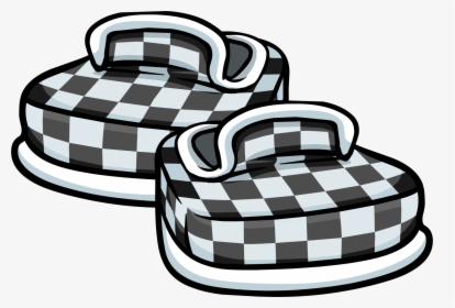 Black Checkered Shoes Club - Zapatos Club Penguin, HD Png Download, Transparent PNG