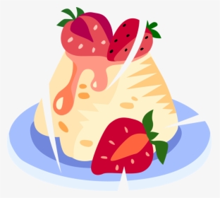 Vector Illustration Of Sweet Dessert Strawberry Shortcake, HD Png Download, Transparent PNG