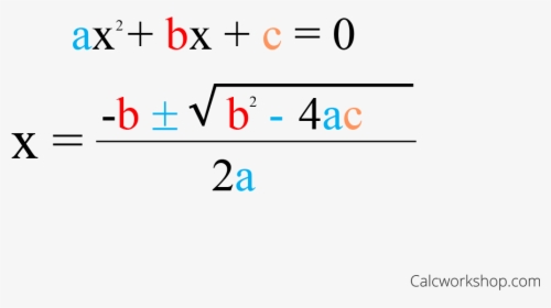 How To Solve A Polynomial Equation Using The Quadratic - Quadratic Formula, HD Png Download, Transparent PNG