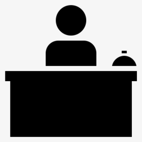 Computer Icons Receptionist Desk Front Office Clip - Receptionist Silhouette, HD Png Download, Transparent PNG