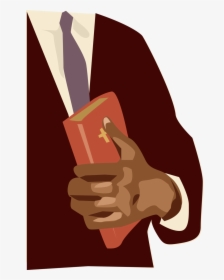 Clipart Images Pastor - Man Holding A Bible Cartoon, HD Png Download, Transparent PNG