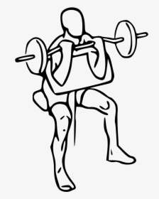 Biceps Drawing Workout - Preacher Curl Drawing, HD Png Download, Transparent PNG