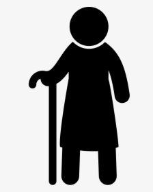 Old Man Standing With A Cane - Old Man Icon Png, Transparent Png, Transparent PNG