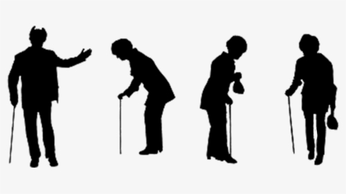Silhouette Old Age Illustration - Happy Old People Silhouette, HD Png Download, Transparent PNG