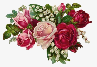 Rose, Vintage, Bouquet, Nature, Flower, Green, Pink - Special Lady Happy 80th Birthday, HD Png Download, Transparent PNG