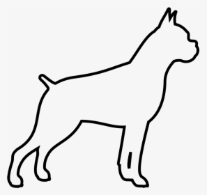 Clipart Boxer Dog Outline Black And White, HD Png Download, Transparent PNG