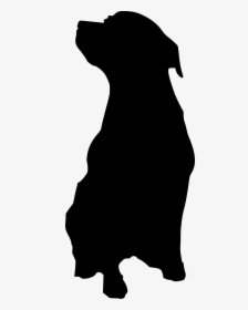 Rottweiler Outline Clip Arts - Sitting Dog Silhouette, HD Png Download, Transparent PNG