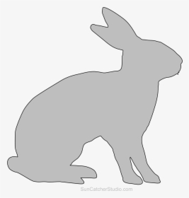 Rabbit Bunny Pattern Outline Clip Art Printable Downloadable - Domestic Rabbit, HD Png Download, Transparent PNG
