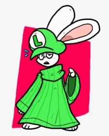Rabbid Luigi - Cartoon, HD Png Download, Transparent PNG
