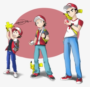 Transparent Big And Small Clipart - Pokemon Masters Trainer Red, HD Png Download, Transparent PNG