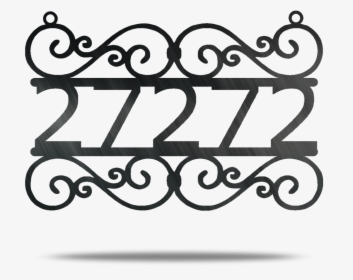 Swirl Address Customizable Metal Wall Sign - Wrought Iron Png Logo, Transparent Png, Transparent PNG