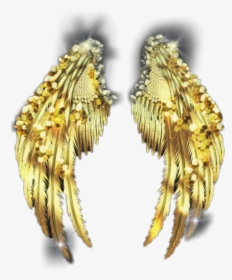 #wings #angel #gold #goldwings #glitter #glittery #glitterwings - Earrings, HD Png Download, Transparent PNG