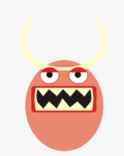 Monster, Mug, Face, Eyes, Horns, Teeth, Demon, A Smile - Clipart Of Monster Eyes And Mouth, HD Png Download, Transparent PNG