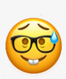 Transparent Nerd Emoji Png - Nerdy Face Upps Sticker Emoji Nerd People Freetoedit, Png Download, Transparent PNG