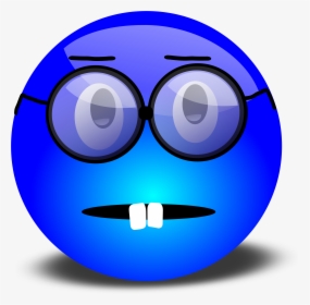 Transparent Nerd Clipart - Sad Emoji Blue Face, HD Png Download, Transparent PNG