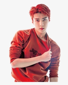 #sehun #exo #kpop #handsome #cute #orange #red #light, HD Png Download, Transparent PNG