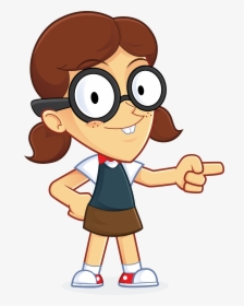 Cliparthot Of Geek Guarantee And Pointing Ⓒ - Nerd Cartoon, HD Png Download, Transparent PNG
