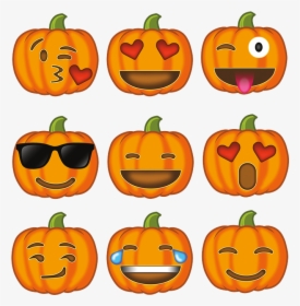 Pumpkin Emoji Collection Jack O Lantern - Jack O Lantern Emoji Faces, HD Png Download, Transparent PNG