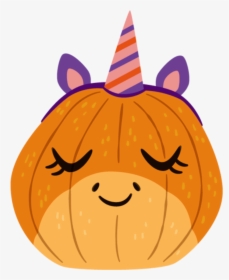 Mq Emoji Emojis Unicorn Pumpkin Halloween - ฟักทอง ฮาโลวีน การ์ตูน, HD Png Download, Transparent PNG