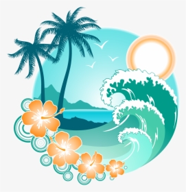 Clip Art Beach Wave Clip Art - Holidays Png, Transparent Png, Transparent PNG