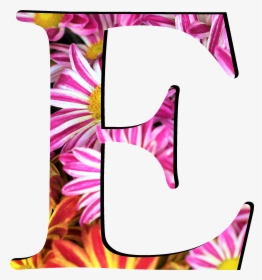 Flower Pattern Letters E - Letters Flower Design Png, Transparent Png, Transparent PNG