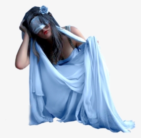 #woman #white #kneeling #blindfold - Horror Images Png Girl, Transparent Png, Transparent PNG