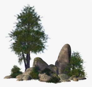 #ftestickers #landscape #trees #rocks #stones - Transparent Stone Rock Png, Png Download, Transparent PNG