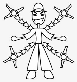Robot Arm Cliparts - Robot Man Clipart Black And White, HD Png Download, Transparent PNG