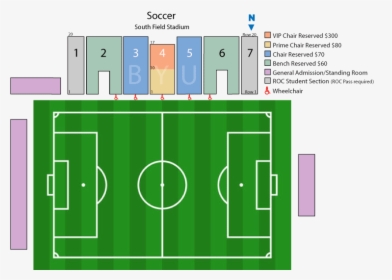 Byu Women S Soccer Seating Chart - Draw A Football Pitch, HD Png Download, Transparent PNG