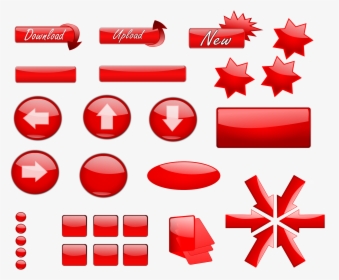 Red Glossy Buttons Clip Arts - Red Buttons, HD Png Download, Transparent PNG