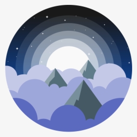 Vector Illustration Of The Tops Of Mountains Poking - Half Day Half Night, HD Png Download, Transparent PNG