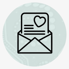 Love Letter Black And White Icon, HD Png Download, Transparent PNG