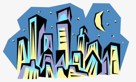 Vector Illustration Of Urban Metropolitan City Skyline - Graphic Design, HD Png Download, Transparent PNG
