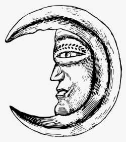 Freeuse Download Clipart Of The Moon - Moon Vintage Png, Transparent Png, Transparent PNG