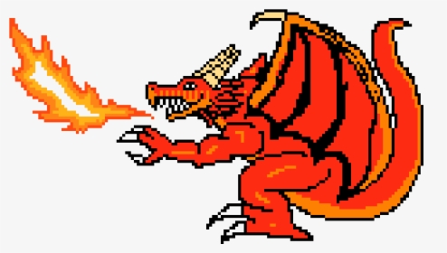 Fire Dragon Pixel Art, HD Png Download, Transparent PNG