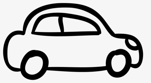 Car Outlined Vehicle Side View - Car Side View Clipart, HD Png Download, Transparent PNG