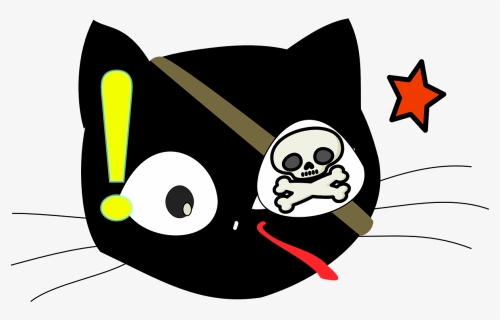 Cat, Pirate, Costume, Halloween, Cartoon, Black, Cute, HD Png Download, Transparent PNG