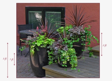 These 3 Containers On My Client S Front Deck Display - Flowerpot, HD Png Download, Transparent PNG