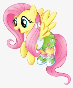 Fluttershy Rainbow Dash Twilight Sparkle Pinkie Pie - Mlp Fluttershy Wearing Clothes, HD Png Download, Transparent PNG