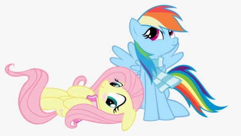 Fluttershy And Rainbow Dash By Muhmuhmuhimdead Fluttershy - Fluttershy Loves Rainbow Dash, HD Png Download, Transparent PNG