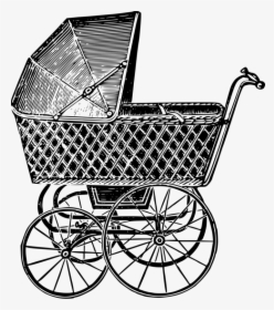 Bicycle Accessory,monochrome Photography,baby Products - Clip Art Vintage Baby Carriage, HD Png Download, Transparent PNG