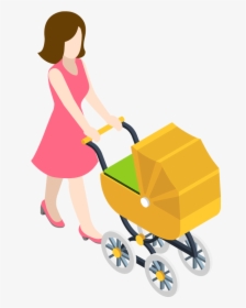 Cartoon Baby Carriage, HD Png Download, Transparent PNG