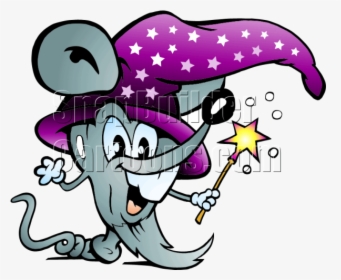 Mouse Wizard Holding Wand - Magiczna Mysz Rysunek, HD Png Download, Transparent PNG
