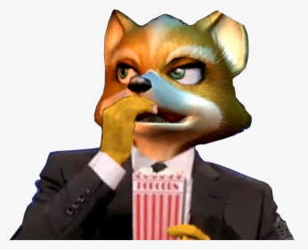 Transparent Fox Mccloud Png - Eating Popcorn Animated, Png Download, Transparent PNG