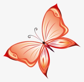 Transparent Red Butterfly Png Clipart - Pink Red And Yellow Butterfly, Png Download, Transparent PNG