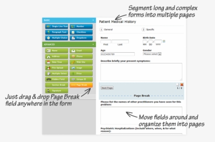 Segment Advanced Forms Into Multiple Pages - Signature Fields In Online Forms, HD Png Download, Transparent PNG
