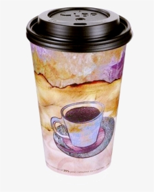 12oz Disposable Paper Coffee Cup With Lid, HD Png Download, Transparent PNG