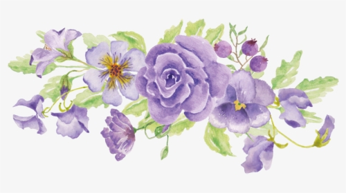 #flowers #floral #ftestickers #purple #flower #watercolor - Watercolor Transparent Purple Flower, HD Png Download, Transparent PNG