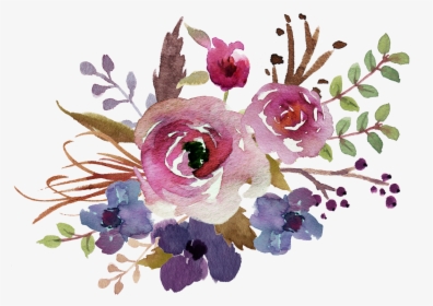 Purple Watercolor Flowers Png , Png Download - Watercolor Purple Flowers Png, Transparent Png, Transparent PNG